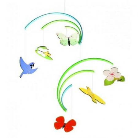 Accesorii bebelusi - Djeco Decoratie mobil lemn Primavara Djeco