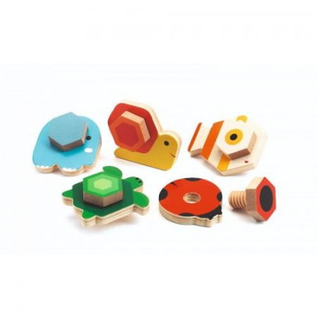 Ügyességi játékok - Djeco-Animalute-cu-surub-TournaBasic-Set-indemanare-copii