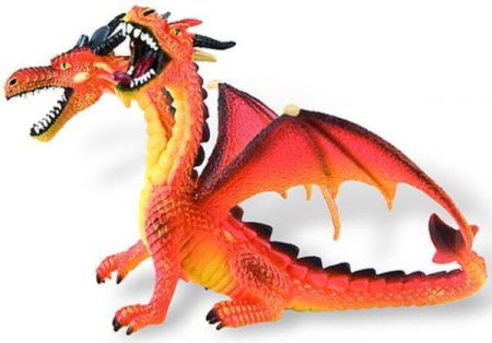 Játékok 2 éves kortól - Bullyland Dragon orange cu 2 capete