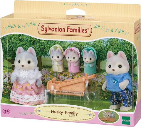 Mesemondás - Epoch -Figurine Sylvanian Families - Familia Catelusilor Husky