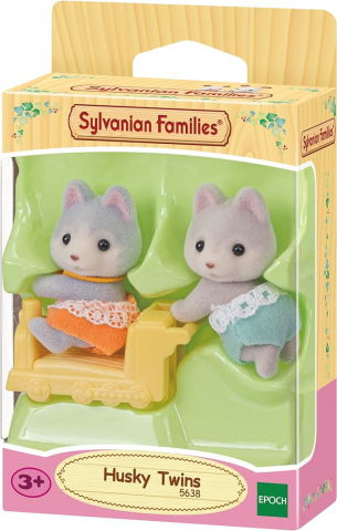 Jucarii animale - Epoch -Figurine Sylvanian Families-Gemenii Catelusi Husky