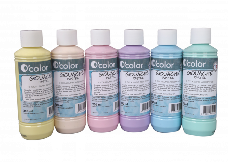 Kreativitást fejlesztő játékok - OColor-Guasa lavabila 6 x 250 ml, culori pastel