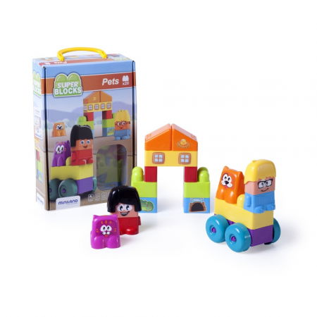 Baba ajándékok - Miniland-Joc-constructii-Animale-de-companie-Miniland