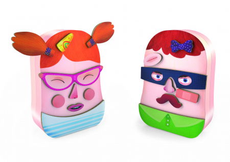 Formák és válogatás - Djeco-Joc-cu-magnet-Portraito