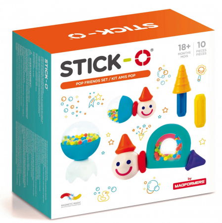 Építő készletek - Clicstoys Joc cu magneti Stick-O - Prieteni POP