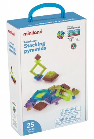 Ajándékok 5 éves gyerekeknek - Miniland Joc de constructii cu piese translucide Piramide