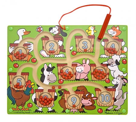 Ábécé játékok - Melissa-Doug-Joc-din-lemn-Labirint-Magnetic-Numerele