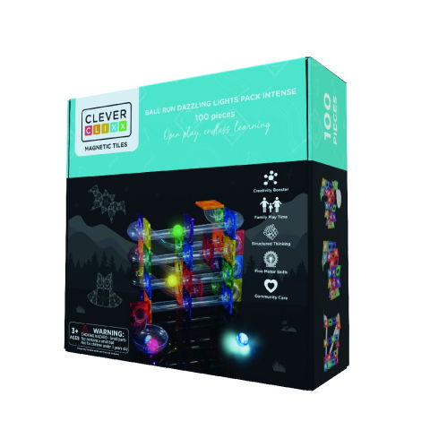 Játékok 3-5 éveseknek - Joc magnetic Circuit cu bile luminoase 100 piese, Cleverclixx