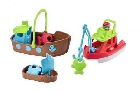 Ajándékok 2 éves gyerekeknek - Klorofil Jucarie 3 in 1 - Barcute pentru baie cu figurina Morsa