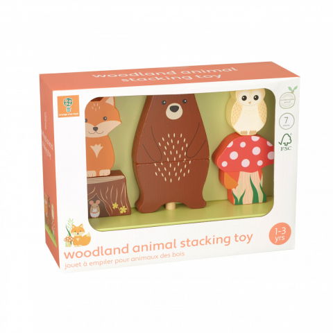 Baba ajándékok - Orange Tree Toys-Jucarie din lemn de stivuit cu animalele padurii, Orange Tree Toys