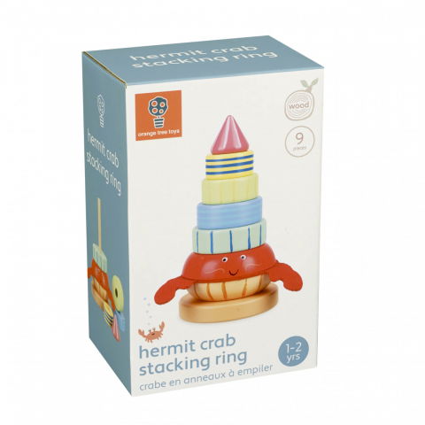 Baba ajándékok - Orange Tree Toys-Jucarie din lemn de stivuit cu crab, Orange Tree Toys