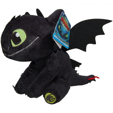 Jucarii 0-1 ani - Jucarie din plus Toothless cu aripi fluorescente, Dragons, 34 cm