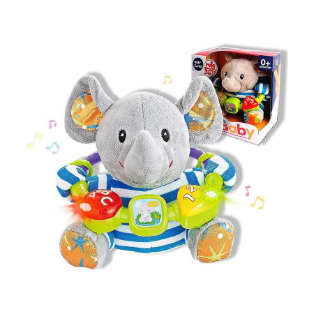 Keresztelő ajándékok - Reig Musicales-Jucarie interactiva bebe cu activitati si lumini 20 cm - Elefant