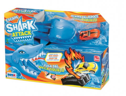Oktató játékok - Jucarie interactiva pentru baieti, Lansator cu rampa rechin RS Toys si masinuta inclusa
