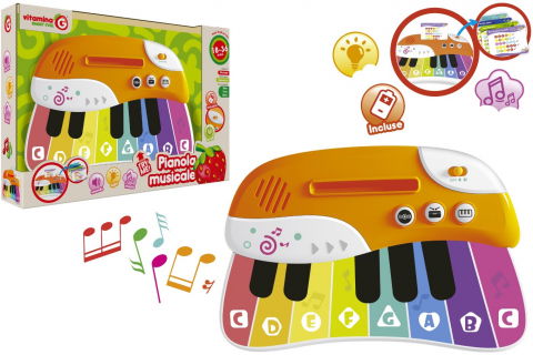 Játékok 0-12 hónaposoknak - Jucarie interactiva si muzicala pentru bebelusi, Pian cu clape multicolore