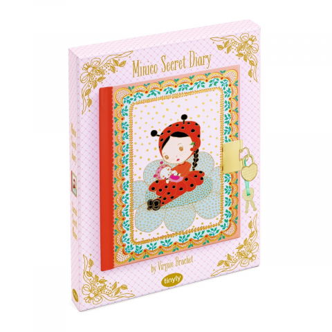 Minico titkos napló, Djeco, 92 soros oldal, szívzár 2 kulccsal