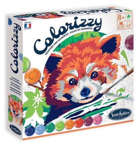 Jucarii Creativitate - Kit-creativ-pictura-pe-numere-Colorizzy-Panda-rosu-si-Shiba-Sentosphere