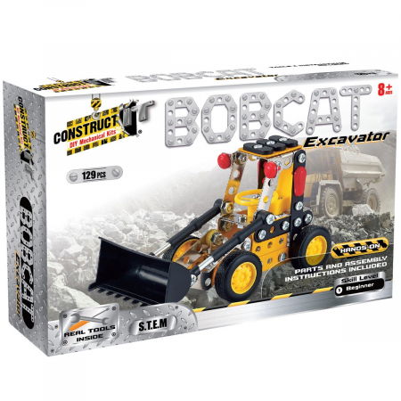 Ajándékok 7 éves gyerekeknek - Construct It-Kit STEM Excavator Bobcat, nivel incepator