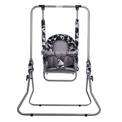 Játékok 1-3 éveseknek - Leagan pentru copii, AppeKids, cu spatar reglabil si bara detasabila, Grey Romb