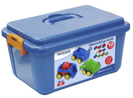 Első születésnapi ajándékok - Miniland-Minimobil-12-cm-Set-10-masinute-Miniland
