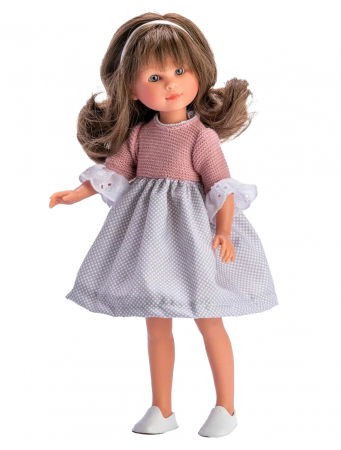 Szezonális játékok - Asivil S.L.-Papusa Celia cu Rochita Gri cu Roz 30cm