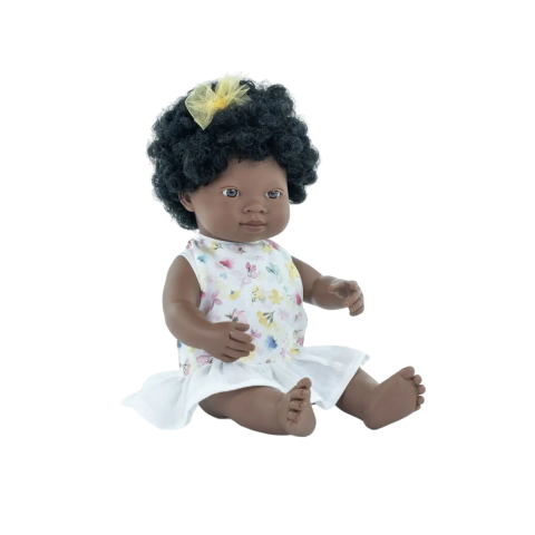 Játékok 0-12 hónaposoknak - Papusa fetita africana 38 cm in rochita, corp parfumat, colectia My Friends and Me