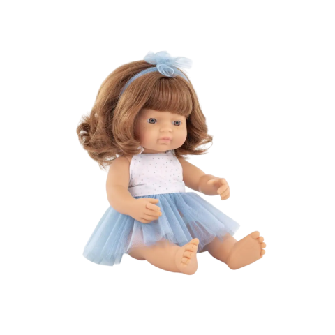 Játékok 0-12 hónaposoknak - Papusa fetita caucazian roscata 38 cm in rochita, corp parfumat, colectia My Friends and Me