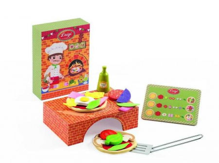 Promotii - Djeco-Pizza-Luigi-Set-joc-de-rol-pizzerie-cu-piese-din-lemn-si-metal