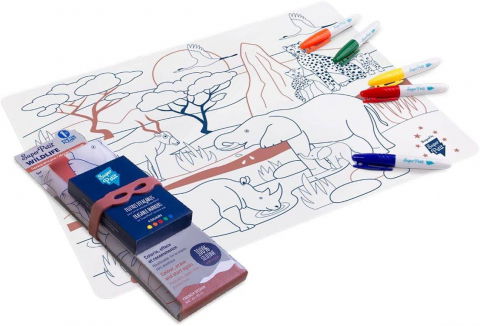 Rajzkészletek - SUPERPETIT-Plansa de colorat din silicon - SAVANA AFRICANA