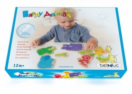 Építőjátékok - Beleduc-Primul-meu-puzzle-Animale-vesele