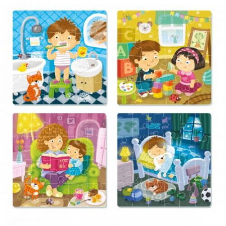Klasszikus kirakós - Dodo Puzzle 4 in 1 - Activitatile zilnice 121620 24 piese