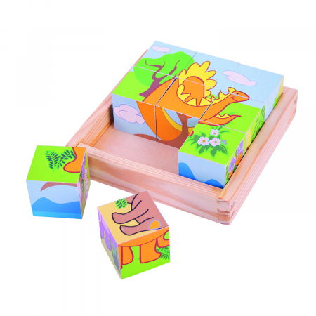 BigJigs - BigJigs-Puzzle-cubic-dinozauri
