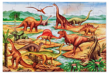 Klasszikus kirakós - Melissa-Doug-Puzzle-de-podea-cu-dinozauri