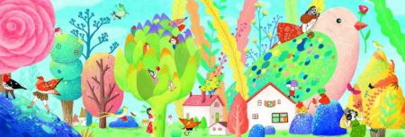 Kirakós játékok - Djeco-Puzzle-Miss-Birdy-350-pcs