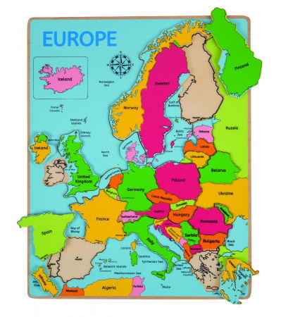 Kirakós játékok - BigJigs-Puzzle-incastru-harta-Europei