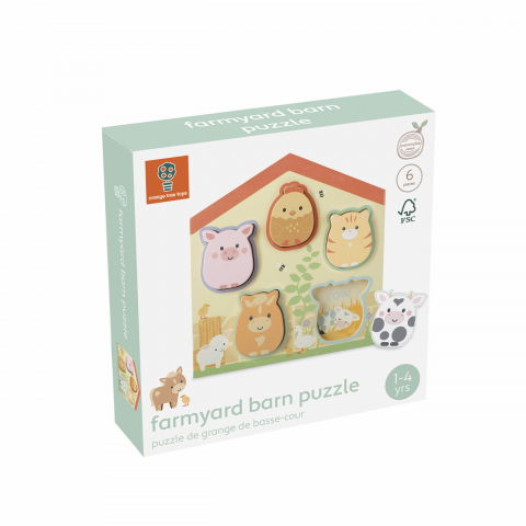 Baba ajándékok - Orange Tree Toys-Puzzle lemn animale de ferma, Orange Tree Toys