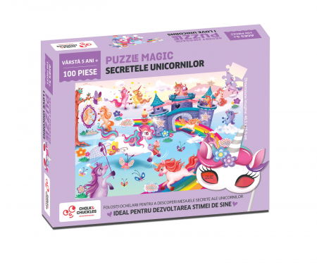 Klasszikus kirakós - Chalk and Chuckles Puzzle magic - Secretele unicornilor 100 piese 