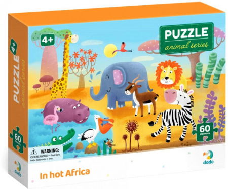 Kirakós játékok - Dodo Puzzle - Minunatele animalute din Africa 60 piese 