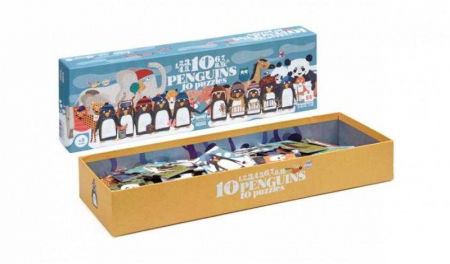 Jucarii educative - Londji-Puzzle-progresiv-123..10-pinguini-Londji
