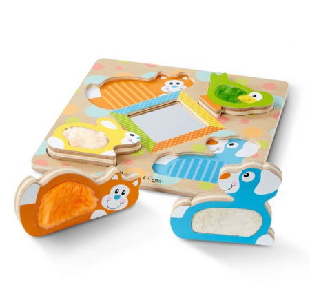 Kirakós játékok - Melissa-Doug-Puzzle-tactil-cu-oglinda-Pets
