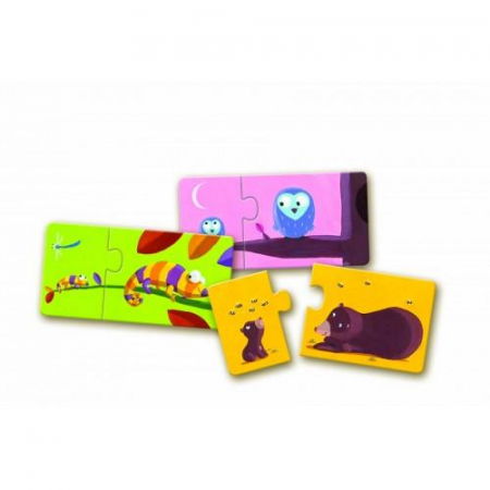 Játékok 1-3 éveseknek - Djeco-Puzzle-duo-Mama-si-puiul
