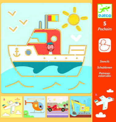 Rechizite scolare - Djeco-Sabloane-Vehicule