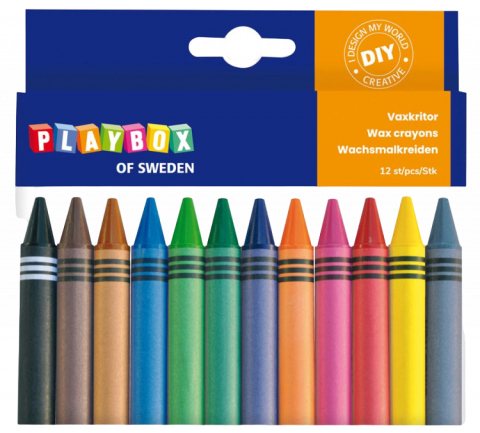 12 db vastag viasz színes ceruza készlet, 11 mm átmérőjű