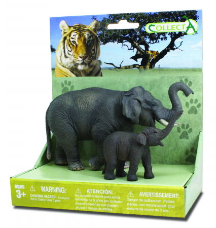 Black Friday játékok - Collecta-Set-2-Figurine-Elefant-Asiatic-cu-pui-Collecta