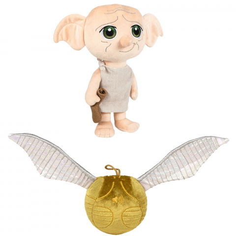 Jucarii 0-1 ani - Set 2 jucarii din plus Dobby 20 cm si Snitch cu sunete 8/25 cm, Harry Potter