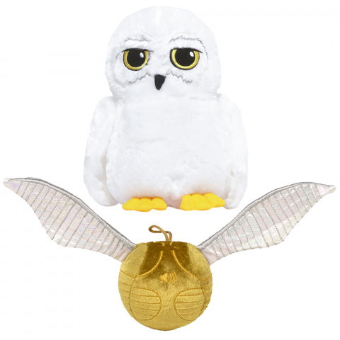 Jucarii 0-1 ani - Set 2 jucarii din plus Hedwig 15 cm si Snitch cu sunete 8/25 cm, Harry Potter