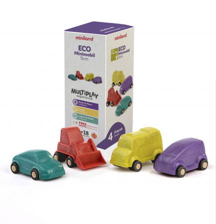 Cadouri botez - Miniland-Set-4-vehicule-9-cm-Minimobile-ECO