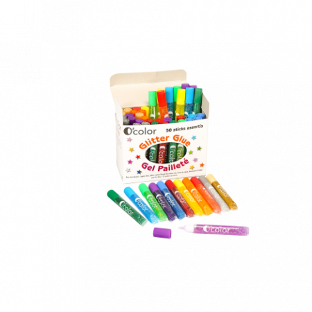 Kreativitást fejlesztő játékok - OColor Set 50 flacoane lipici glitter in 12 culori asortate