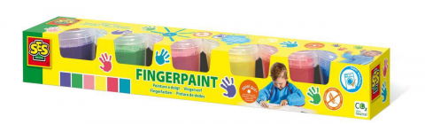 Cadou copii 2 ani - SES Creative-Set Acuarele De Pictat Cu Degetul 6 Culori