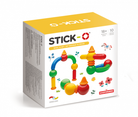 Első fogalmak játékok - Clics-toys-Set-cu-magneti-Stick-O-Basic-10-piese